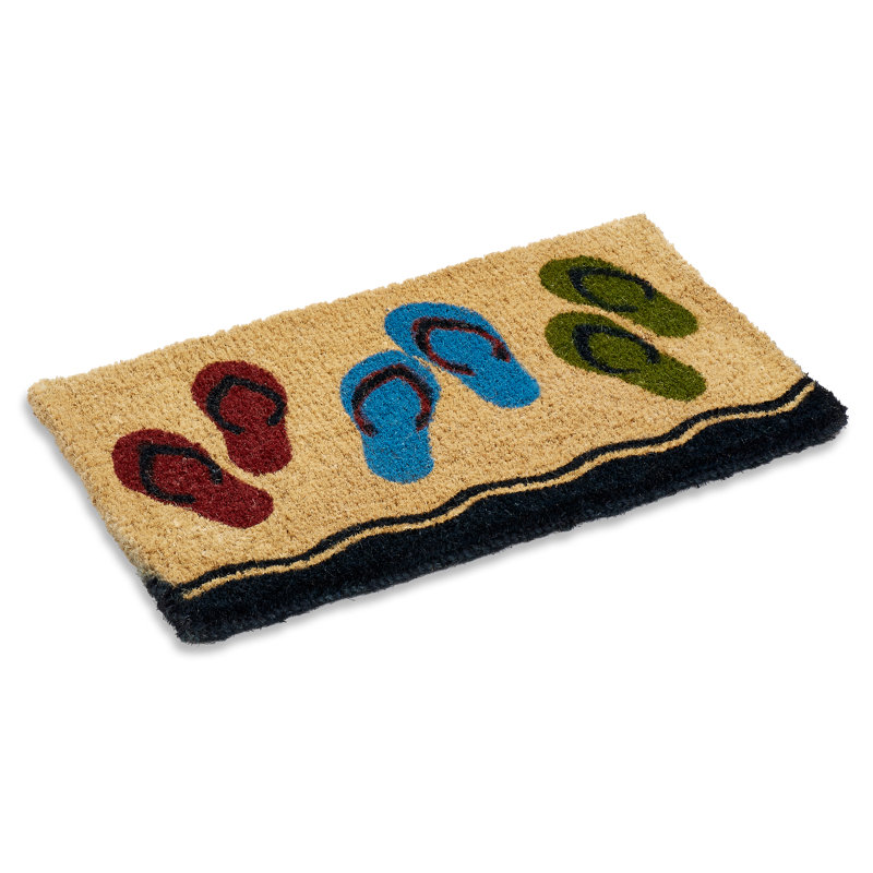 Highland Dunes Flip Flop 30 in. x 18 in. Outdoor Door Mat & Reviews